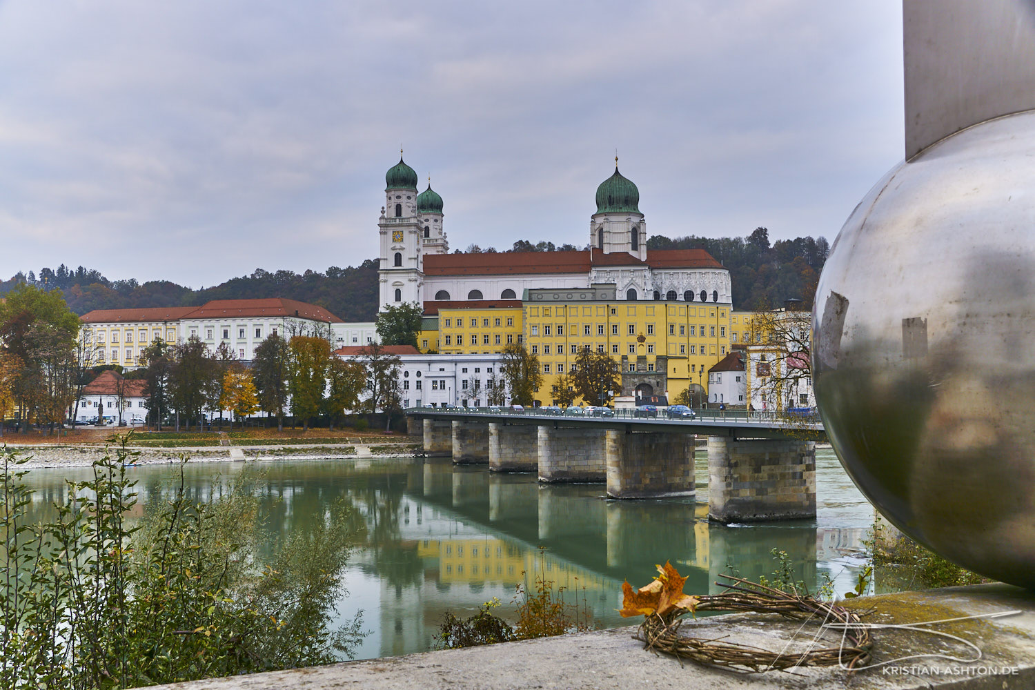 Innstadt looking over the river Inn towards the Altstadt (old part of the city)