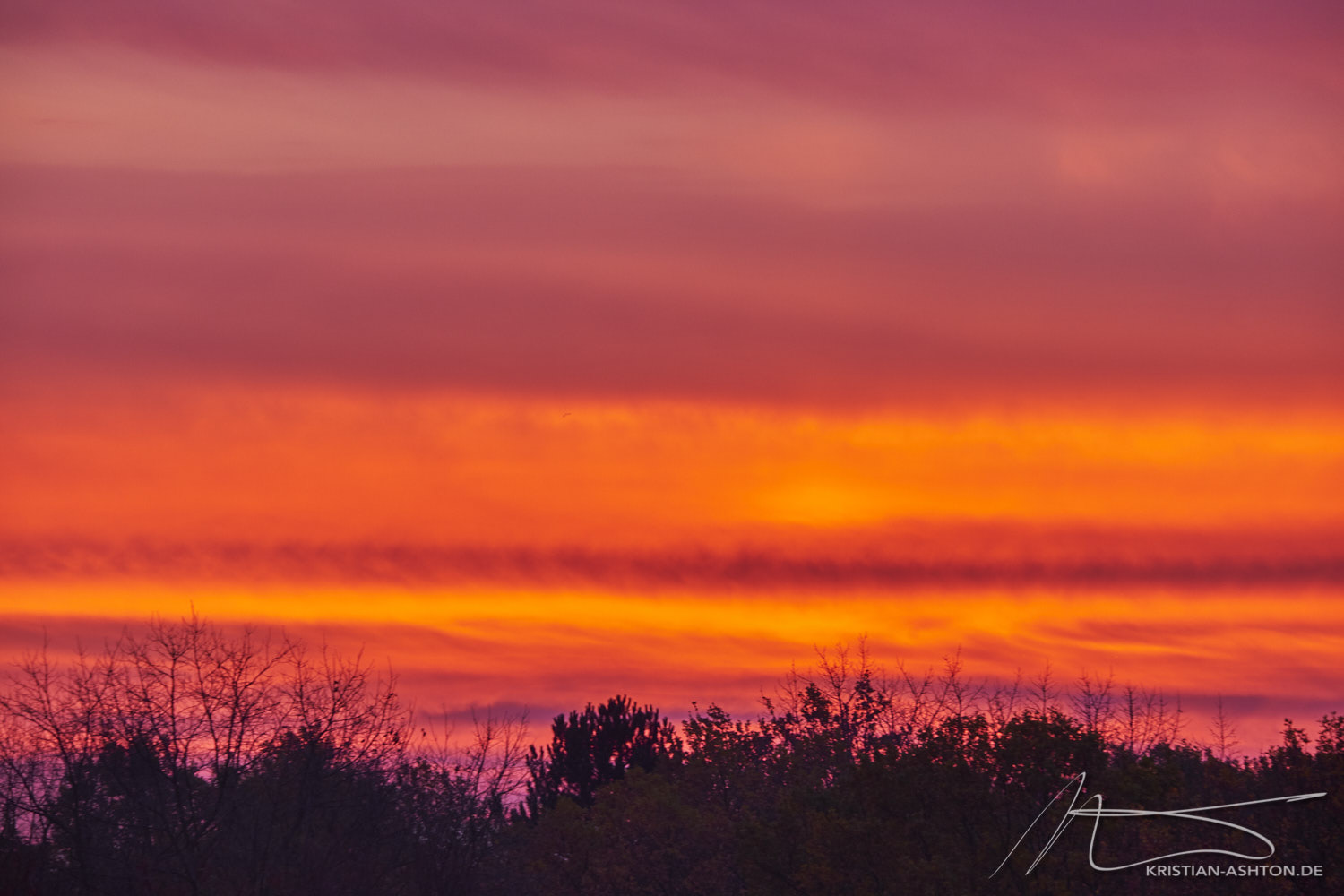 Break of dawn over Stuttgart-Sillenbuch