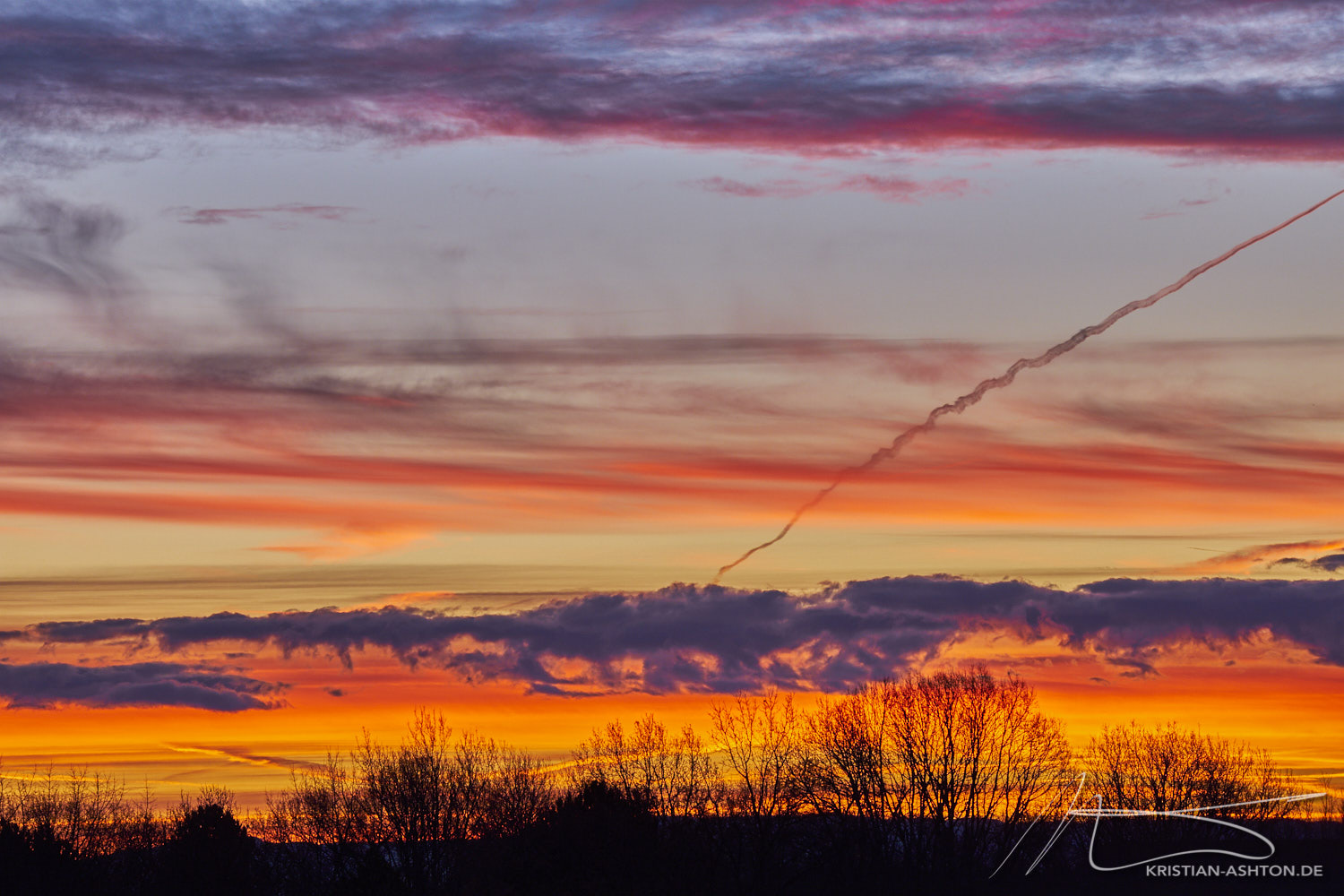 Break of dawn over Stuttgart-Sillenbuch