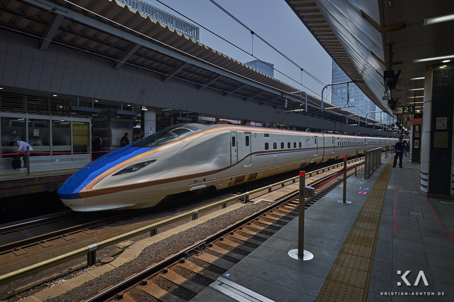 Tokyo station - a JR West Shinkansen train of series W7