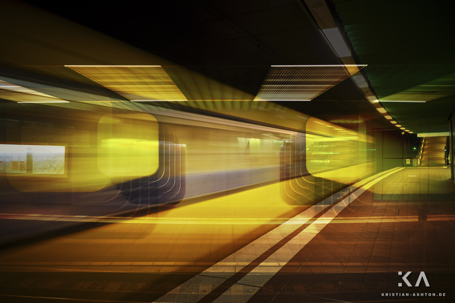 The Stuttgart underground/tramway at station Börsenplatz